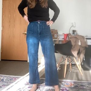 Pilcro crop sailor denim